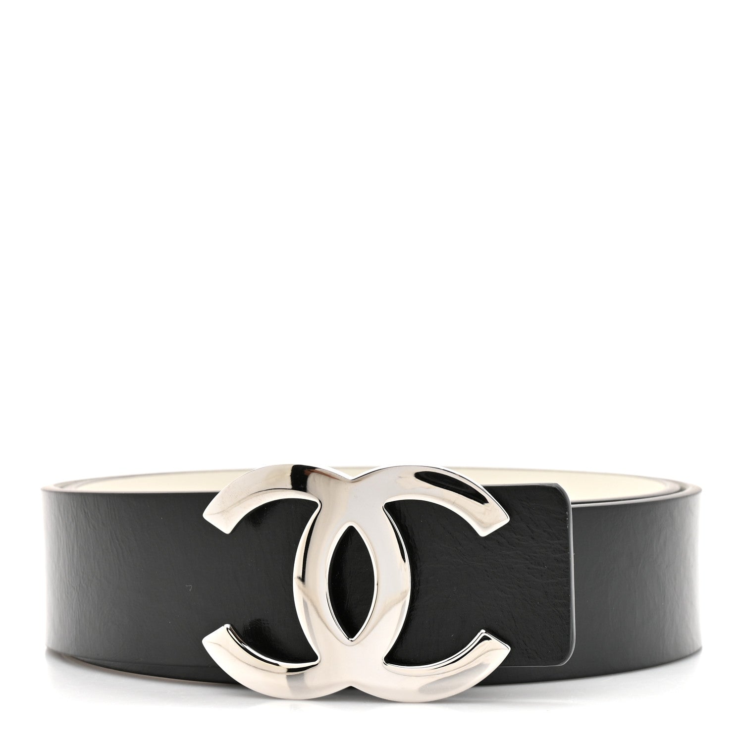 Chanel Calfskin CC Reversible Belt 80 32 Black White 1 of 5