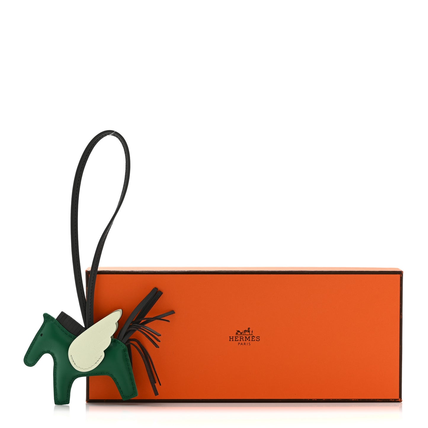 Milo Lambskin Grigri Rodeo Pegase Horse Bag Charm PM Vert Moyen Ardoise Vert Peppermint