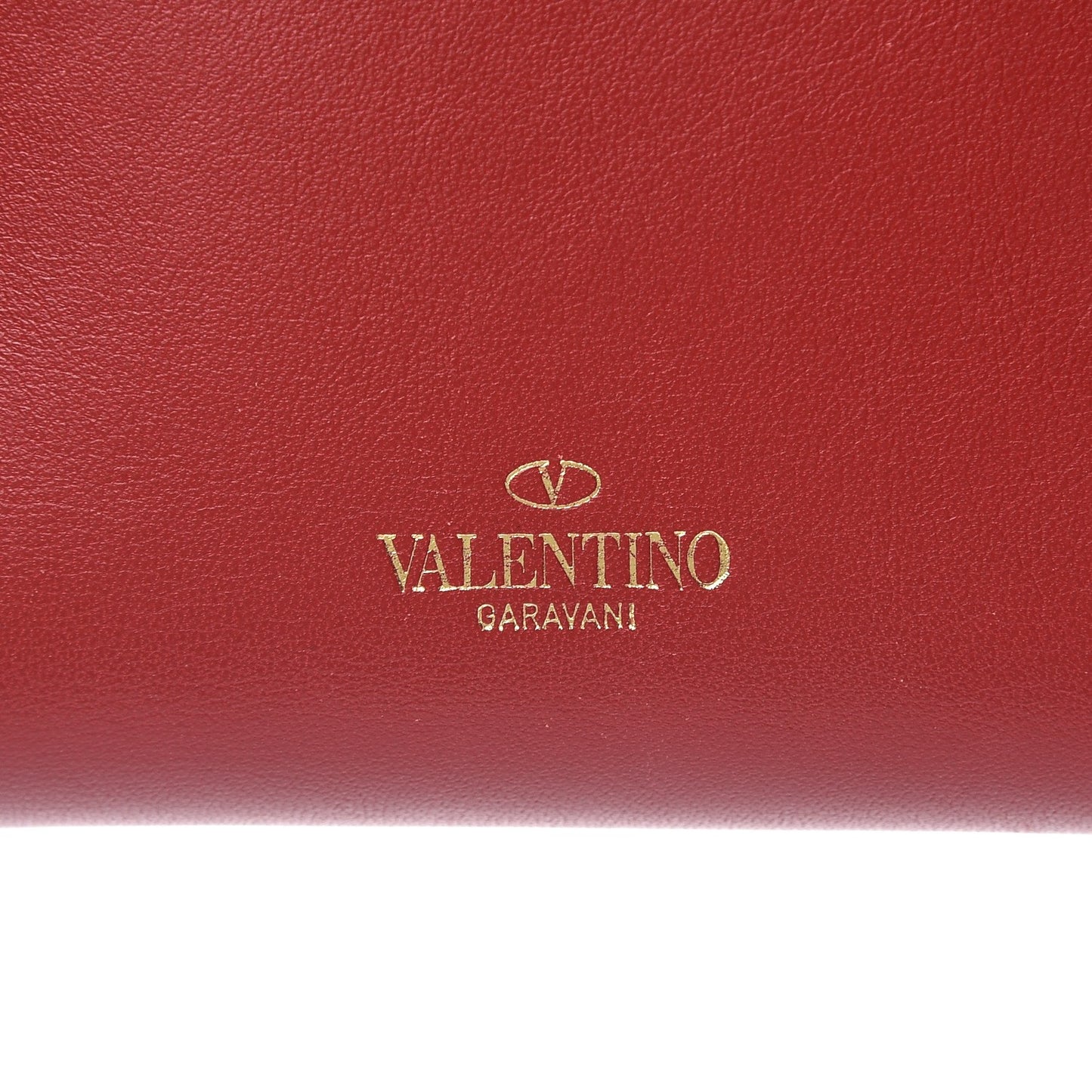 Calfskin Medium Rockstud Organizer Zip Around Wallet Rosso Valentino