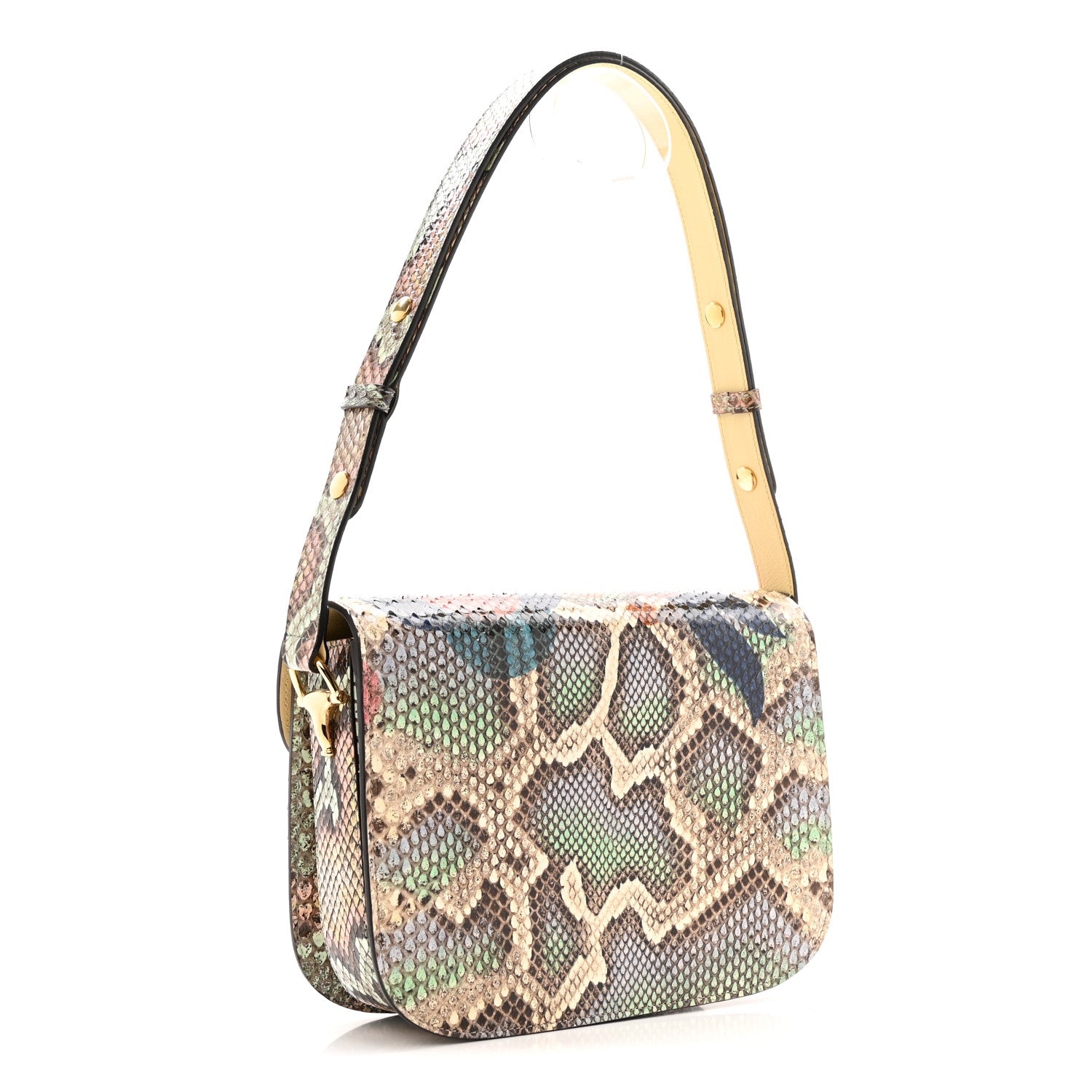 Gucci Snakeskin Horsebit 1955 Shoulder Bag Multicolor 3 of 13