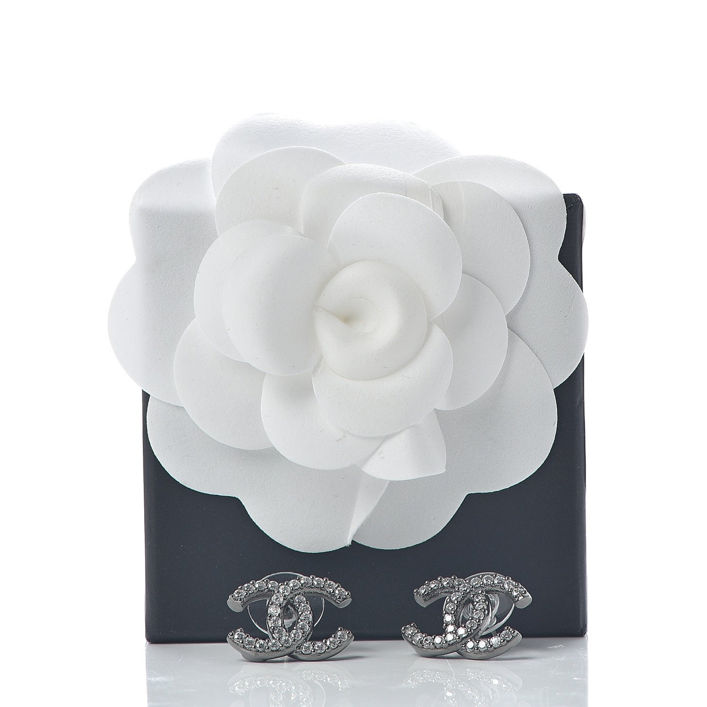 Crystal CC Earrings Silver