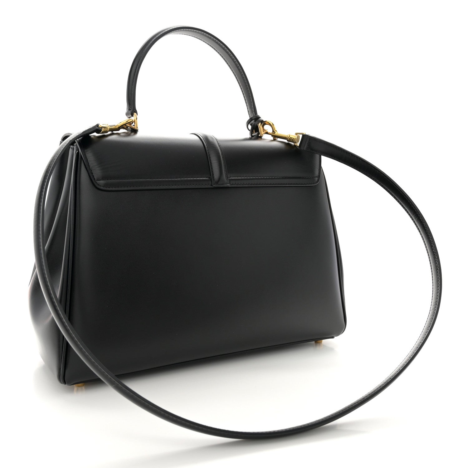 Celine Grained Calfskin Classique 16 Top Handle Bag Black 3 of 12