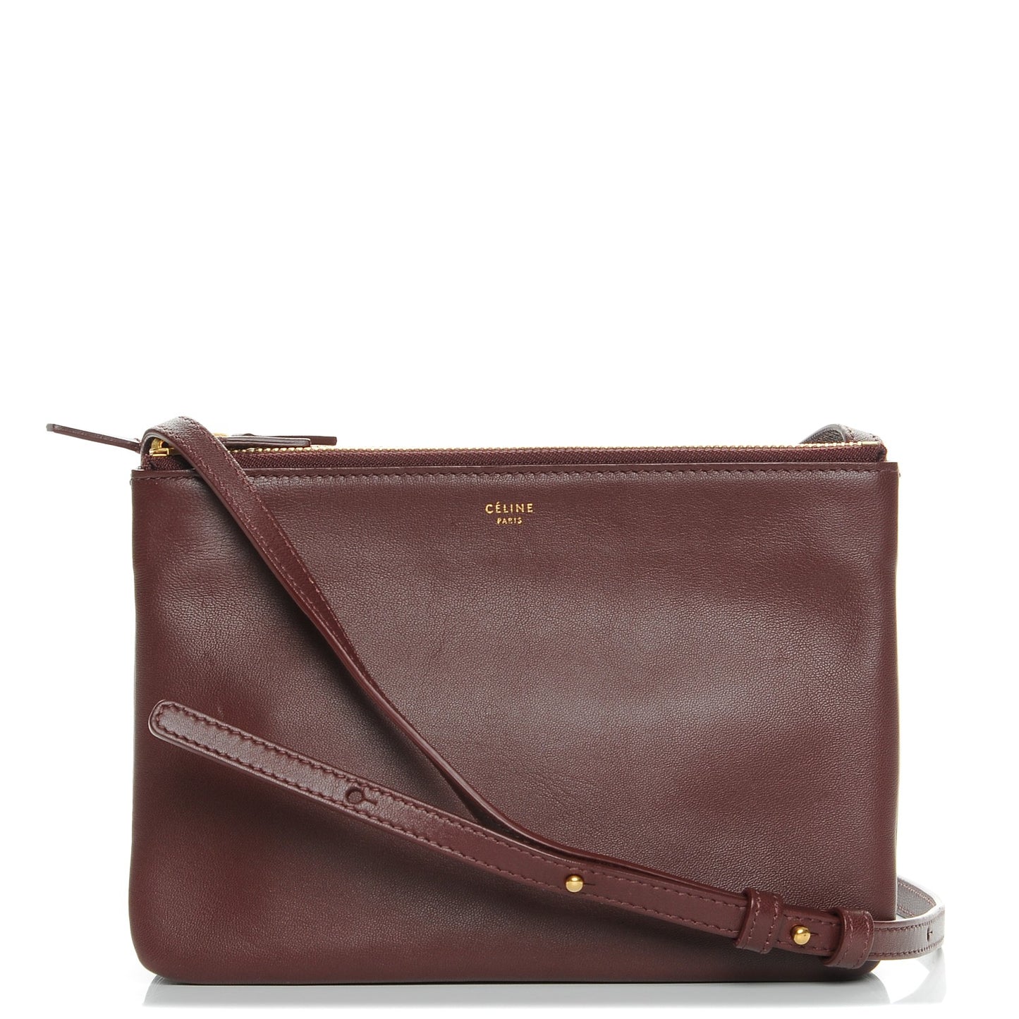 Smooth Lambskin Small Trio Crossbody Bag Burgundy