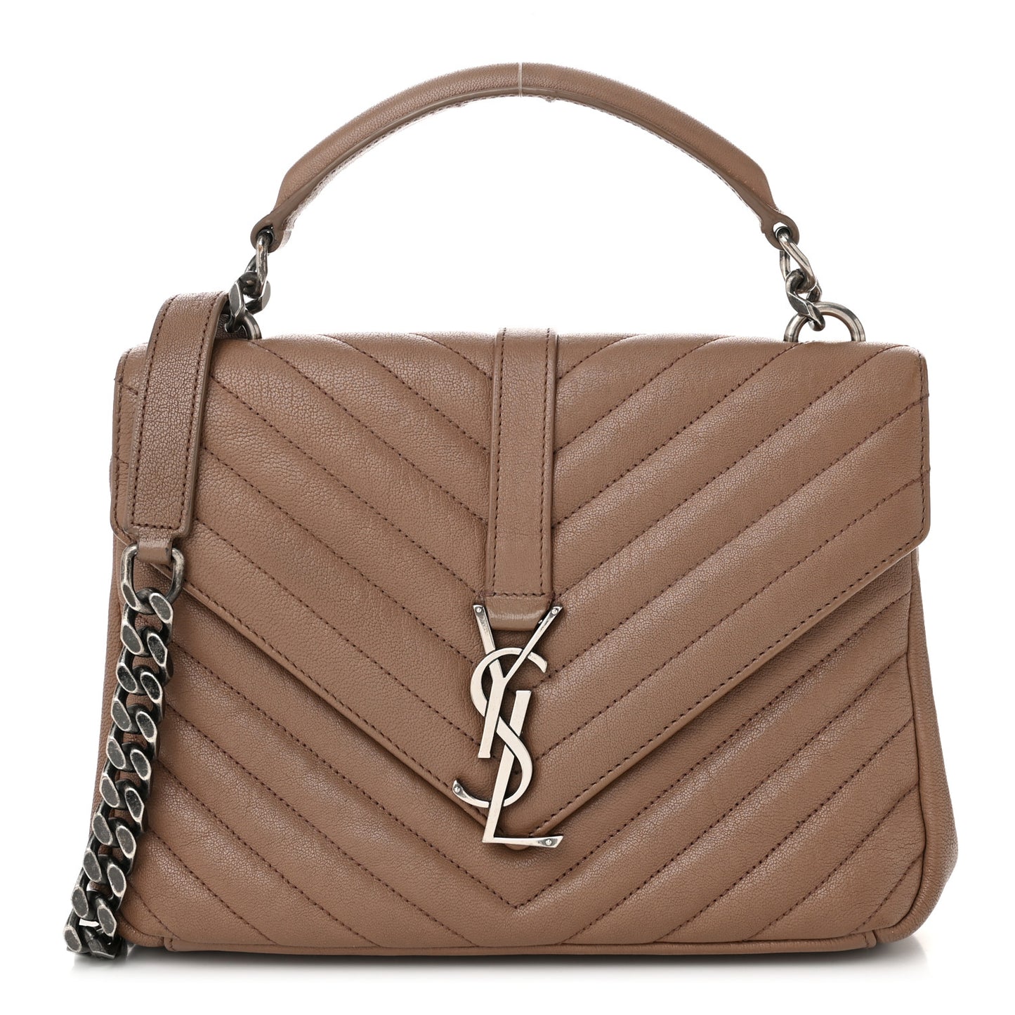 Sheepskin Matelasse Chevron Monogram Medium College Bag Fard