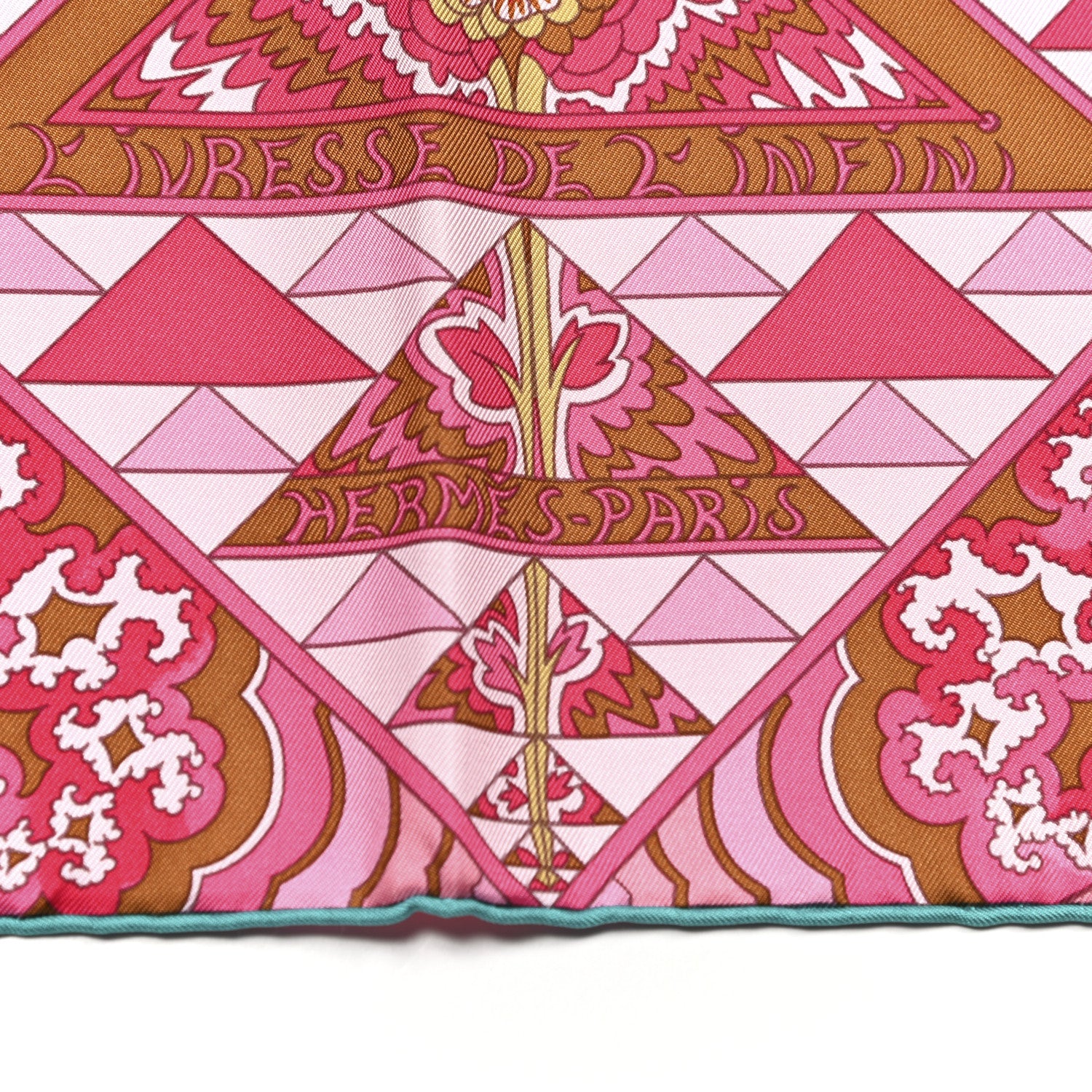 Hermes Silk L’ivresse de L’infini Scarf 90 Malabar Turquoise Miel 2 of 5