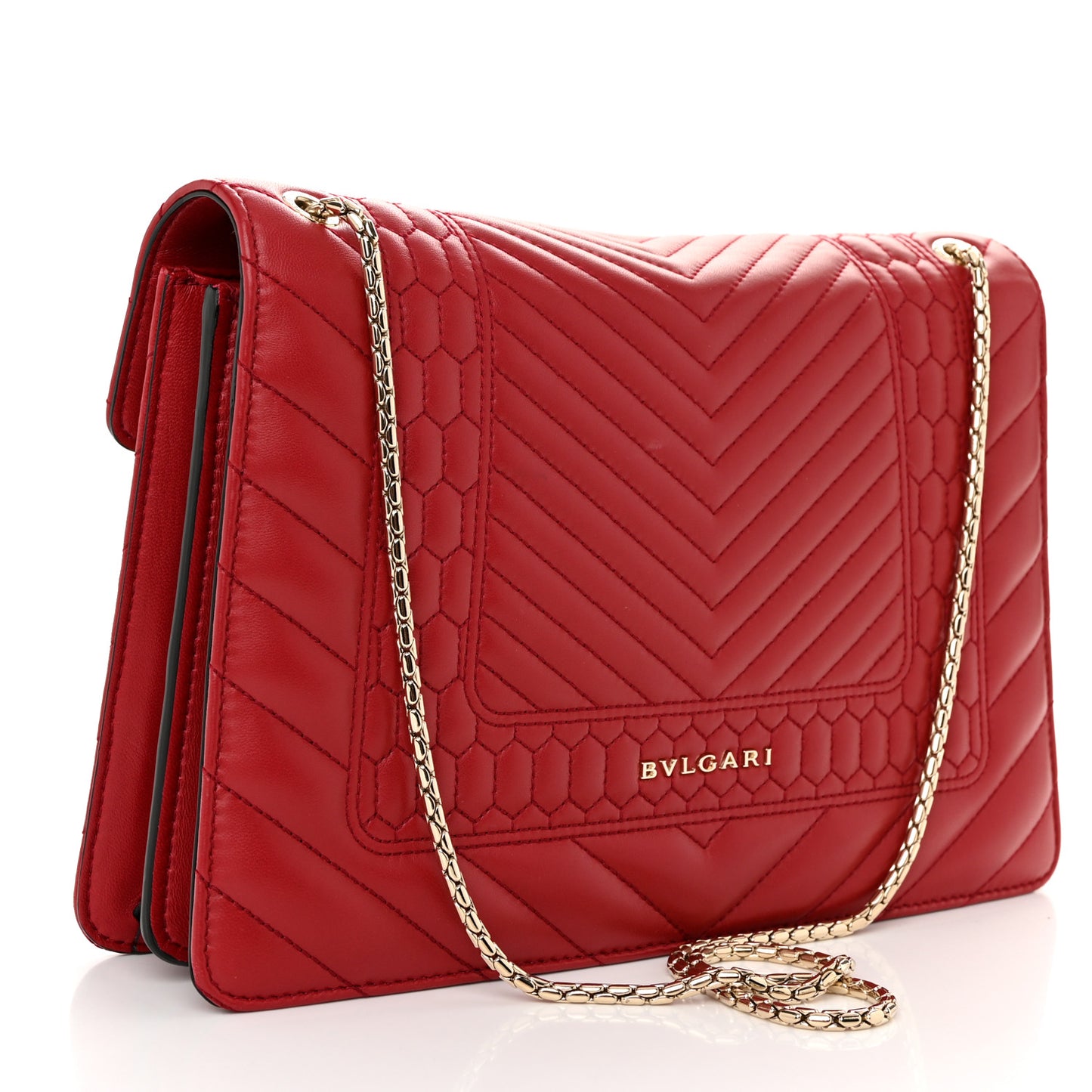 Nappa Quilted Serpenti Forever Shoulder Bag Red