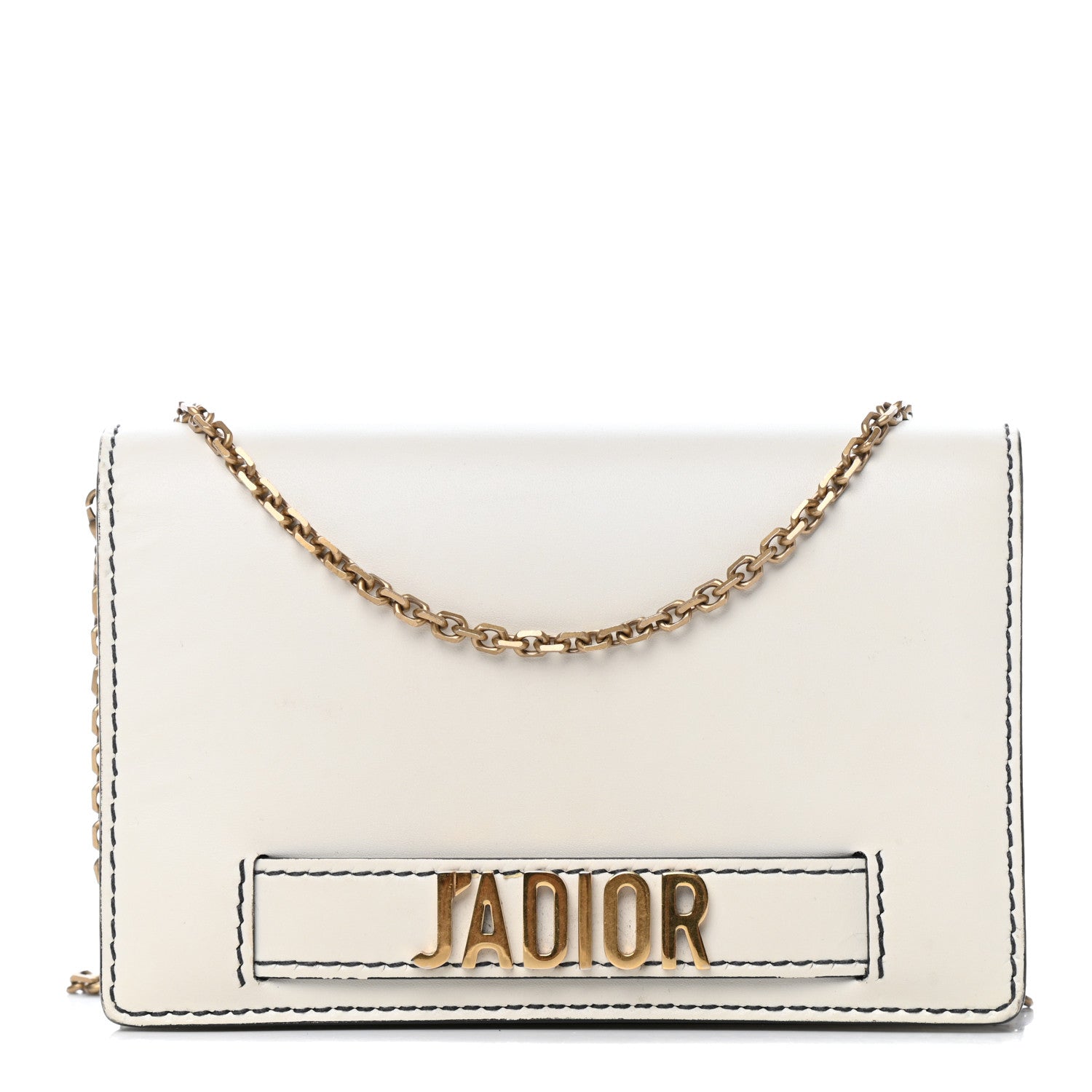 Christian Dior Calfskin J'Adior Wallet on Chain Pouch Off White 1 of 12