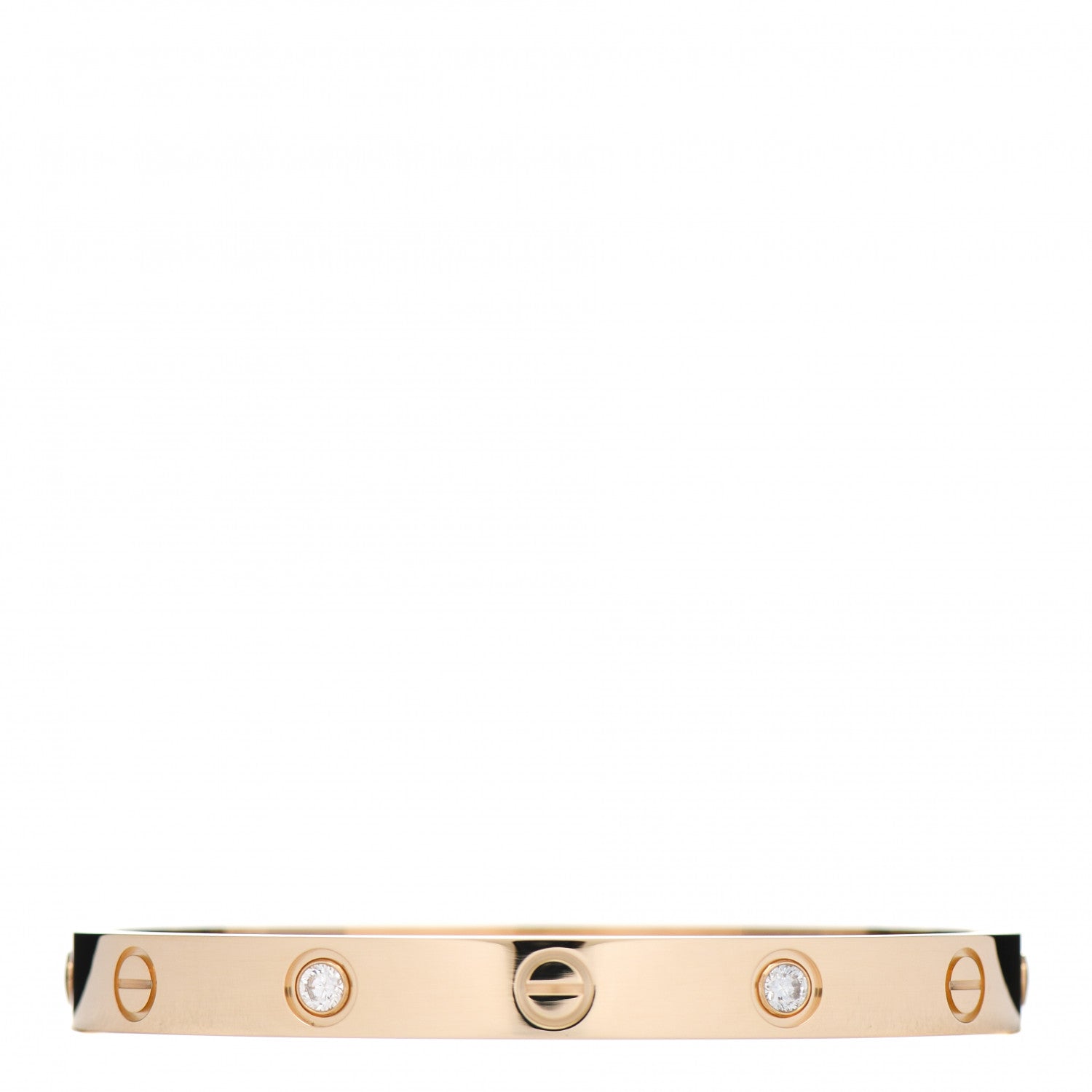 Cartier 18K Yellow Gold 4 Diamond LOVE Bracelet 16 3 of 5