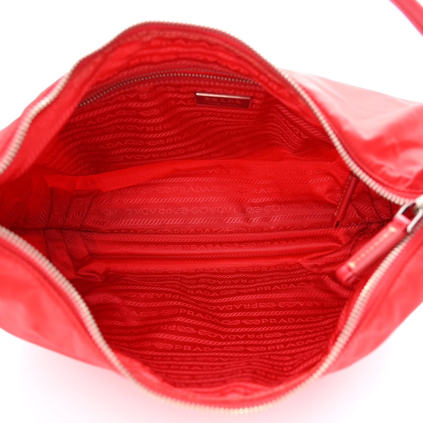 Tessuto Nylon Saffiano Sacca Shoulder Bag Rosso