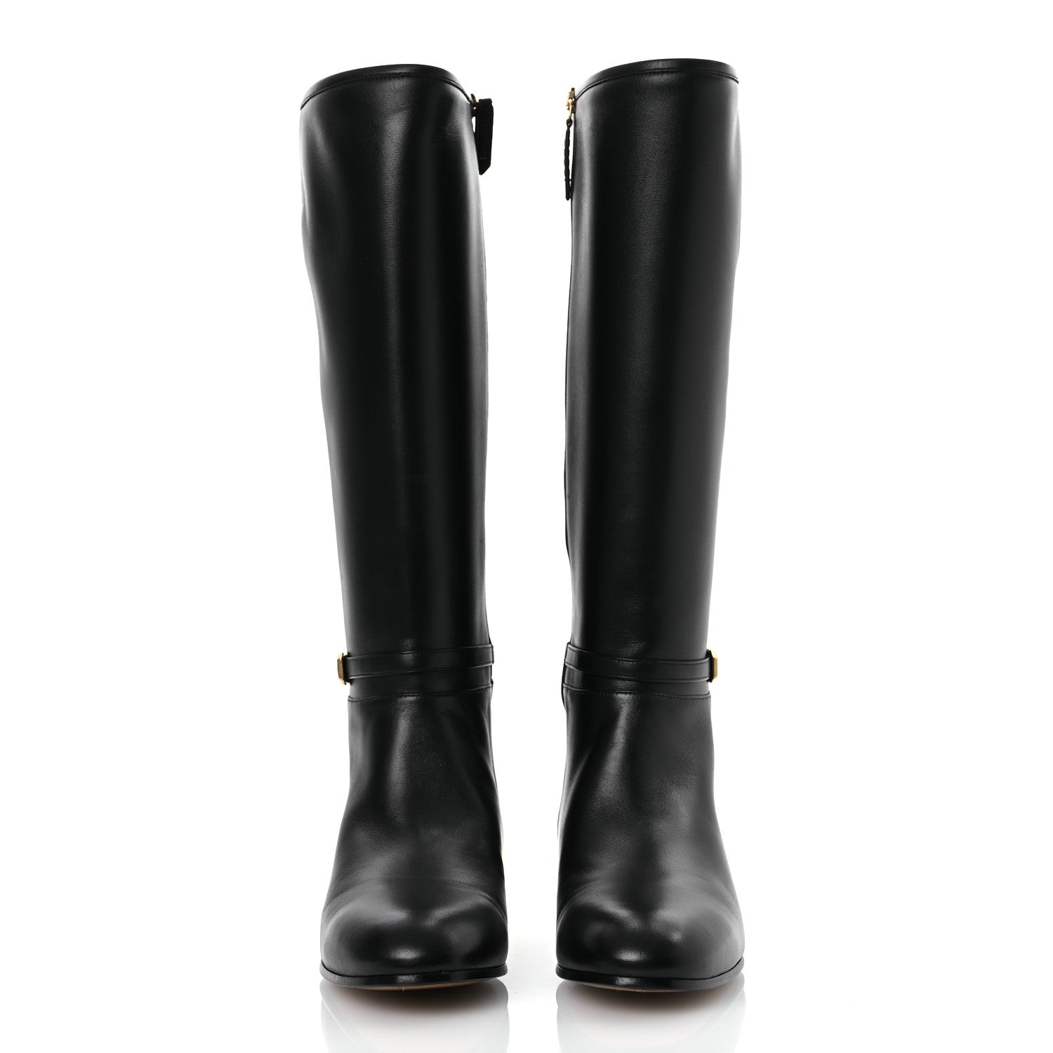 Gucci Calfskin Knee High Boots 39.5 Black 3 of 14