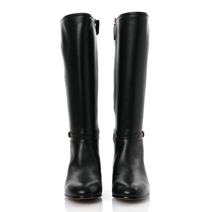 Gucci Calfskin Knee High Boots 39.5 Black 3 of 14