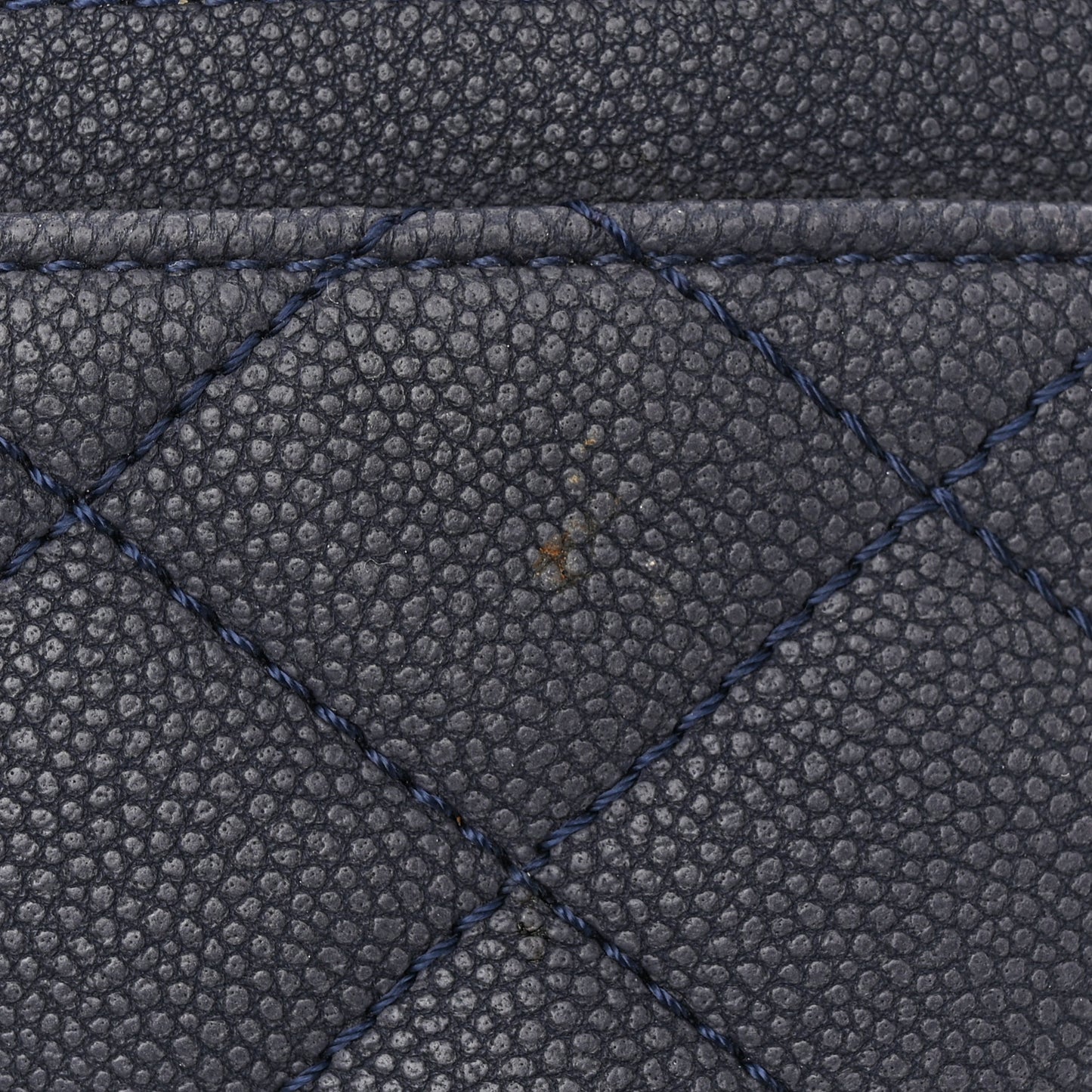 Washed Caviar Quilted Small Square Turn Around Ligne Flap Navy