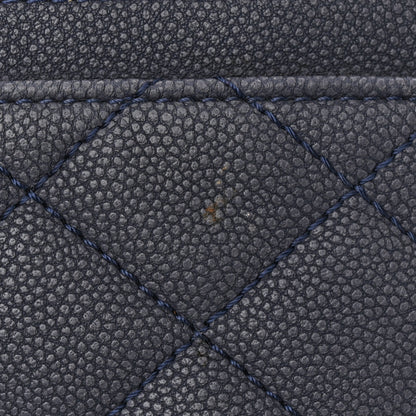 Chanel Washed Caviar Quilted Small Square Turn Around Ligne Flap Navy 11 of 11