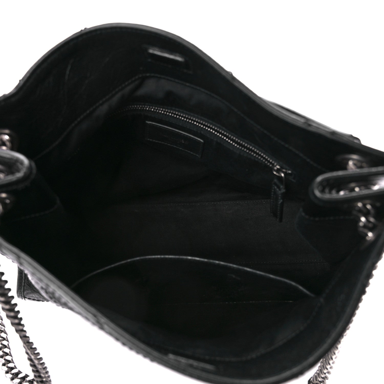 Saint Laurent Crinkled Calfskin Matelasse Monogram Medium Niki Shopper Tote Black 5 of 11