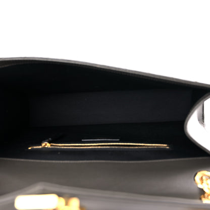 Saint Laurent Grain De Poudre Matelasse Chevron Large Monogram Satchel Bronze 5 of 16