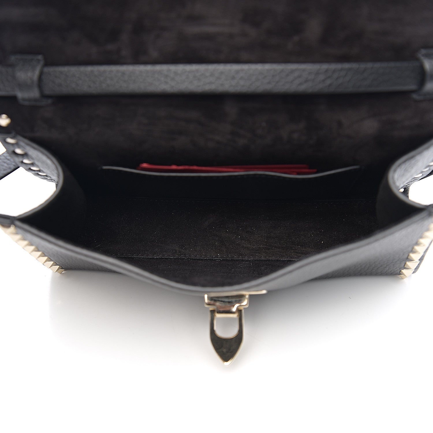 Valentino Garavani Pebbled Calfskin Medium Rockstud Flip Lock Crossbody Bag Black 4 of 8