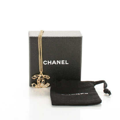 Chanel Enamel Crystal Star CC Necklace Black Gold 5 of 5