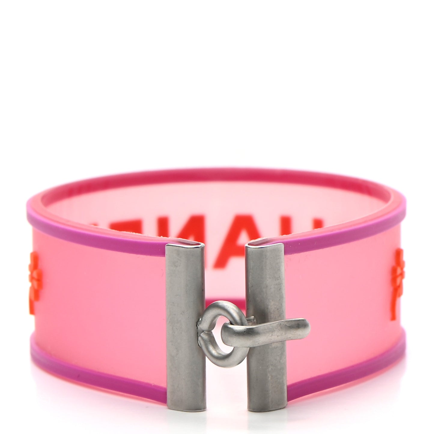 Rubber Logo Bracelet Pink Orange