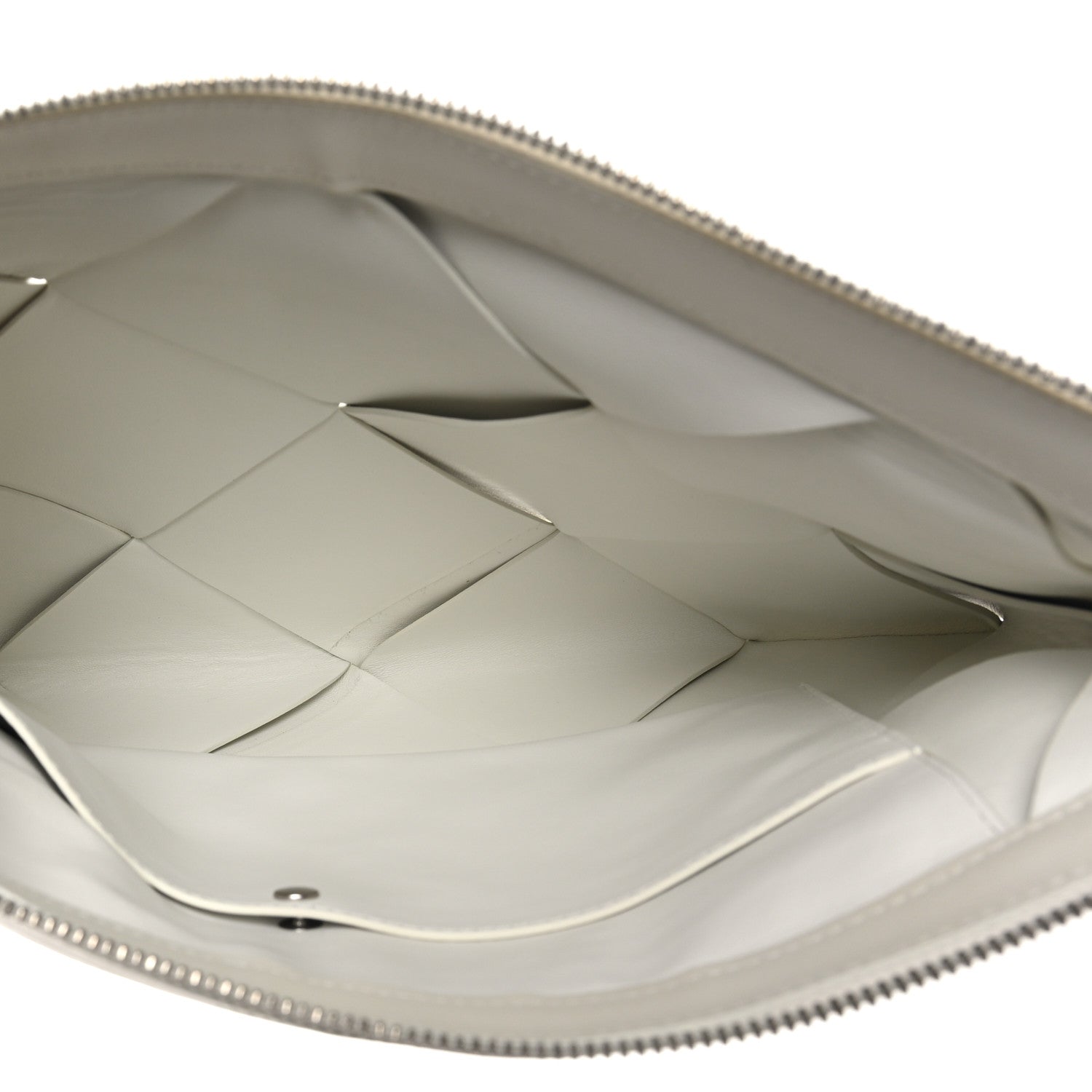 Bottega Veneta Nappa Maxi Blown Up Intrecciato Pouch Clutch Optic White 5 of 7