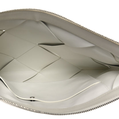 Bottega Veneta Nappa Maxi Blown Up Intrecciato Pouch Clutch Optic White 5 of 7