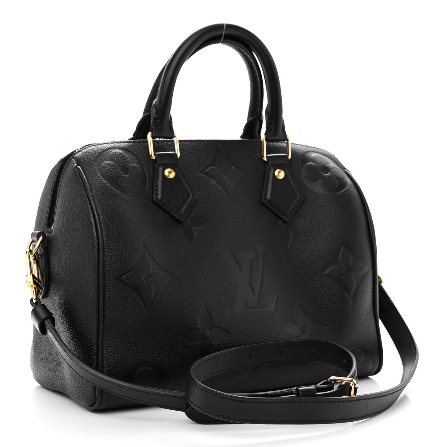 Louis Vuitton Empreinte Monogram Giant Speedy Bandouliere 25 Black 3 of 10