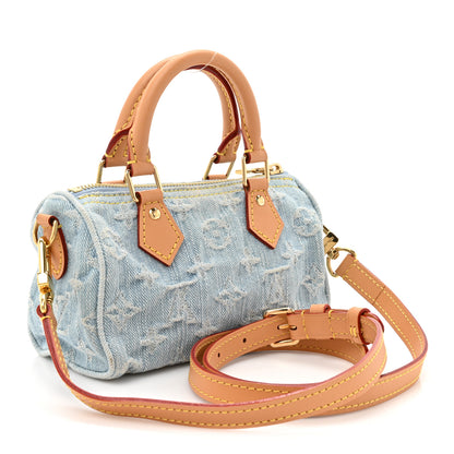Louis Vuitton Monogram Denim Nano Speedy Sky Blue 3 of 9