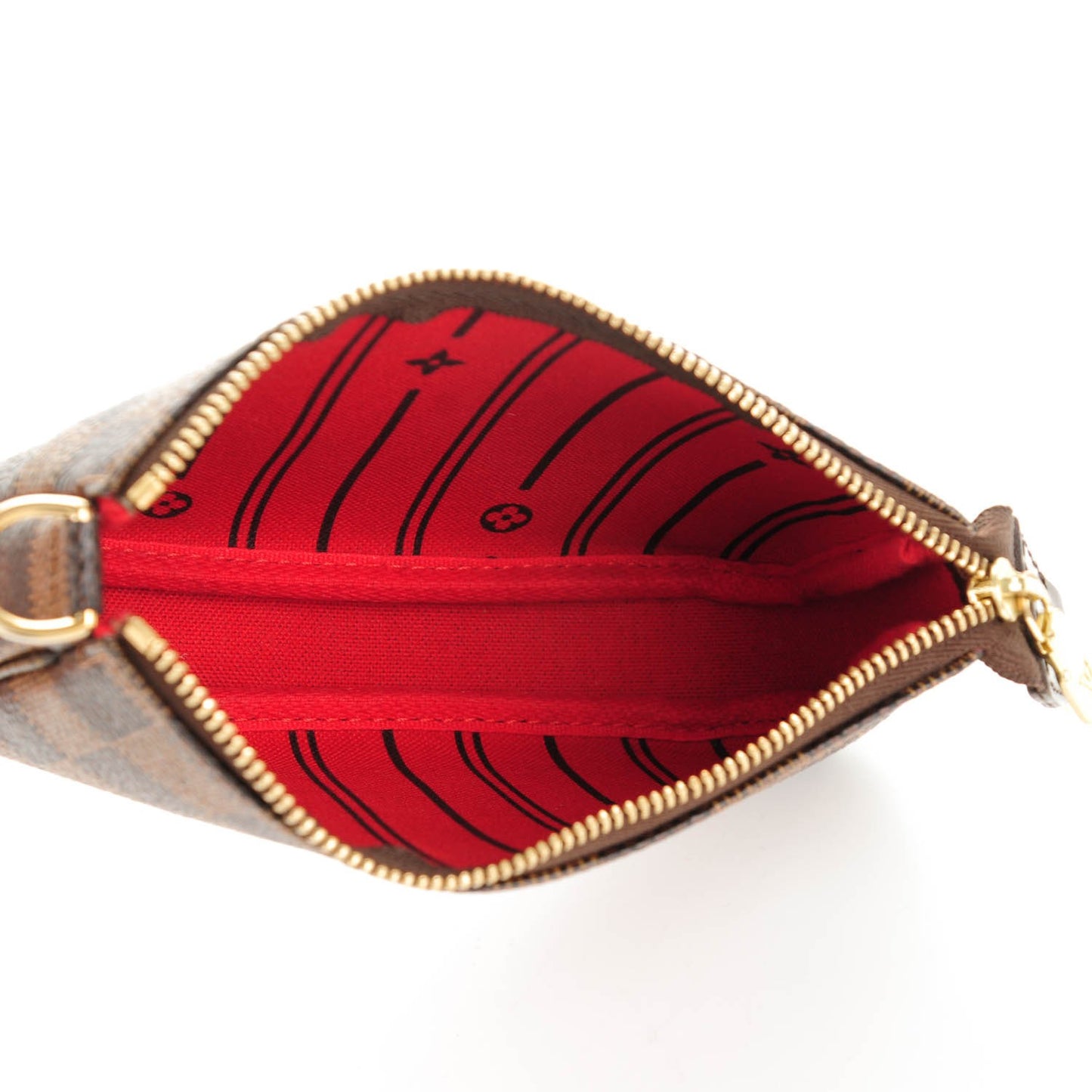 Damier Ebene Complice Trunks and Bags Mini Pochette Accessories Red