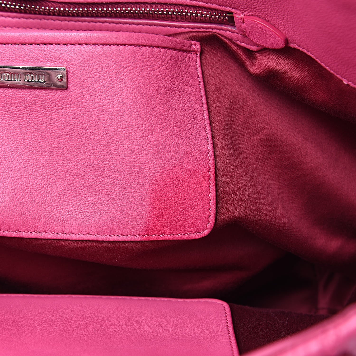 Miu Miu Nappa Matelasse Swarovski Crystal Tote Fuxia 14 of 14