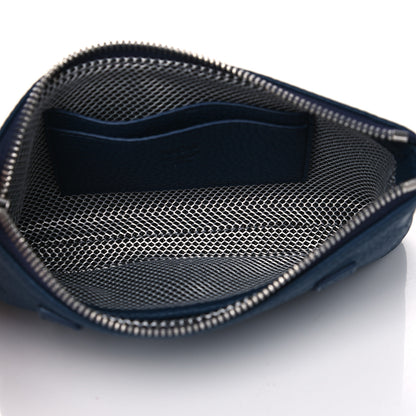 MCM Calfskin Ottomar Monogram Wristlet Pouch Blue 4 of 4