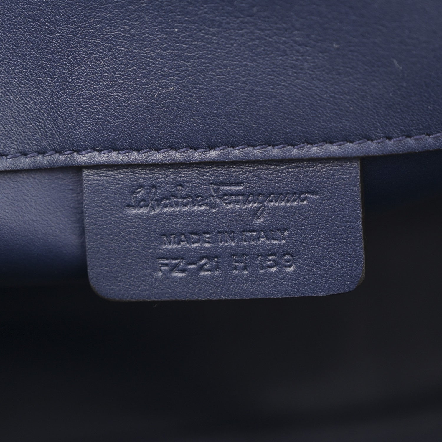 Salvatore Ferragamo Calfskin Studio Bag Navy 6 of 9