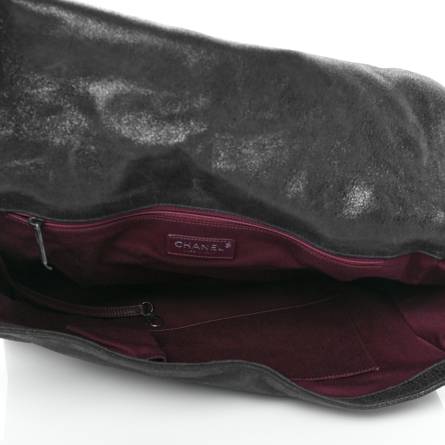 Goatskin Quilted Large Gentle Boy Flap Black