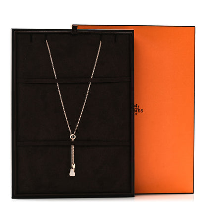 Hermes 18K Rose Gold Diamond PM Kelly Clochette Necklace 5 of 5