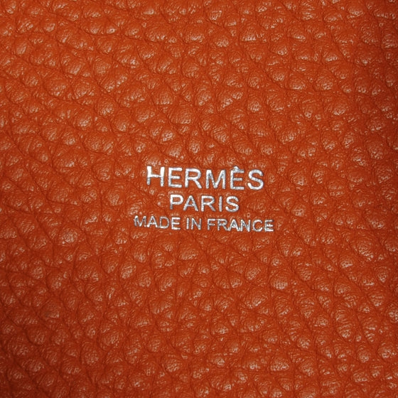 Hermes Taurillon Clemence Picotin Lock GM Orange 6 of 7