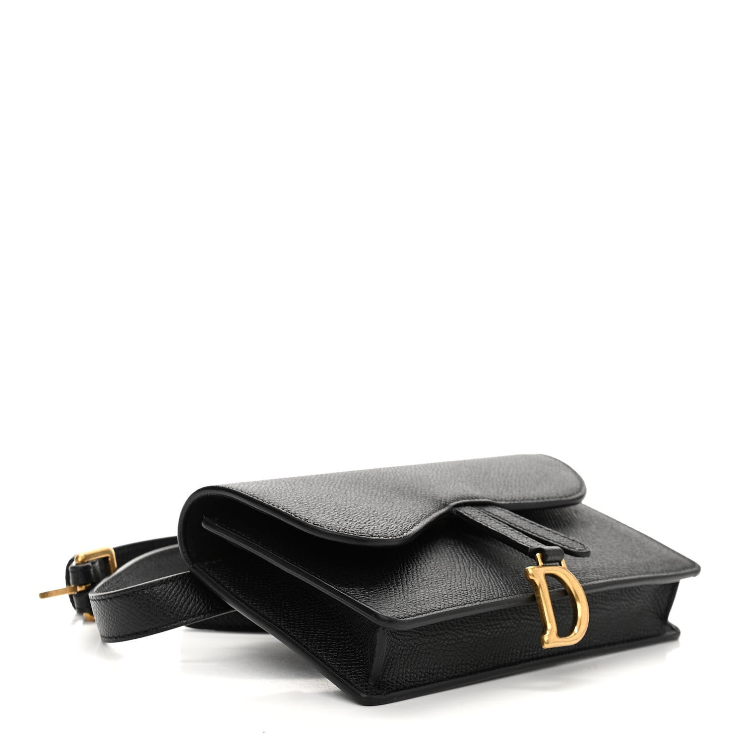 Christian Dior Grained Calfskin Saddle Belt Bag Black 3 of 8