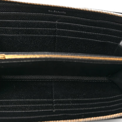 Balenciaga Grained Calfskin BB Continental Zip Around Wallet Black 5 of 9