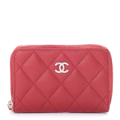 Chanel Caviar Quilted Zip Coin Purse Dark Red 1 of 6