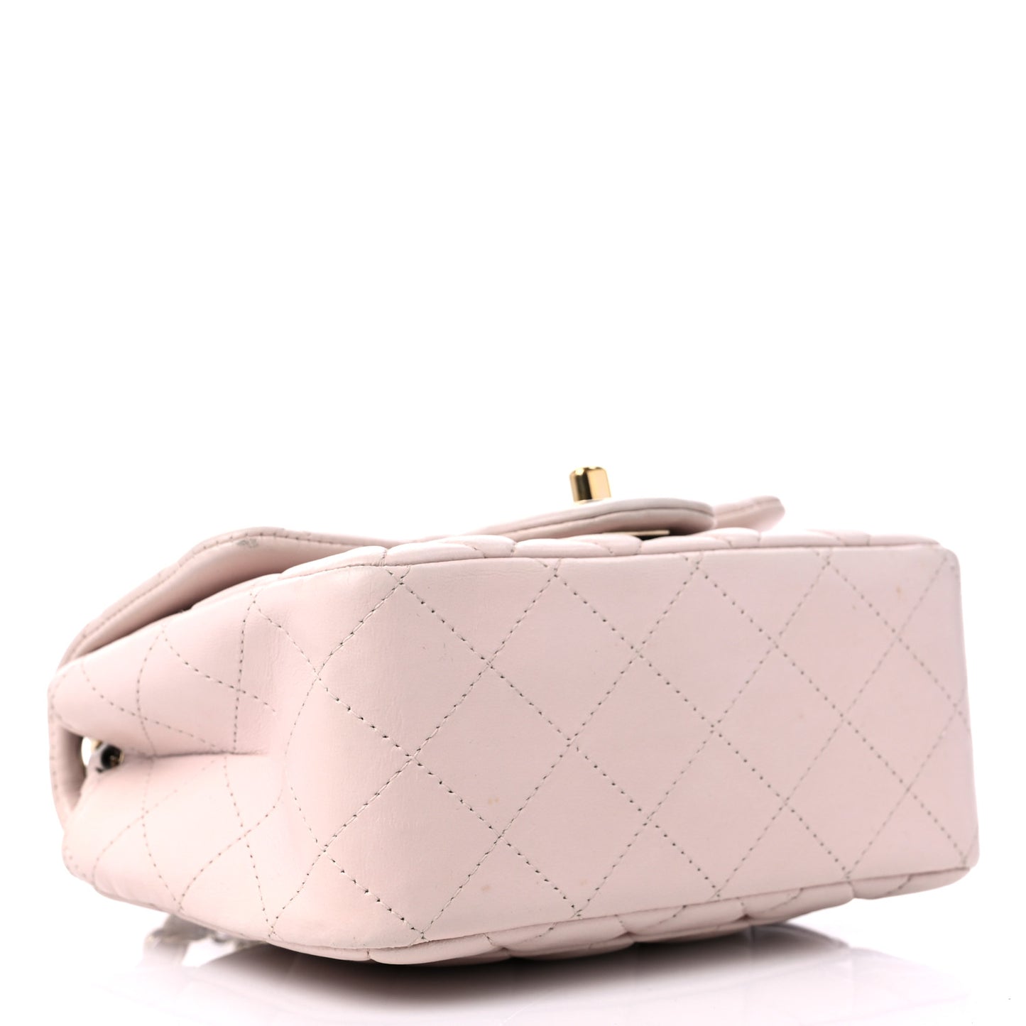 Lambskin Quilted Mini Square Flap Light Pink