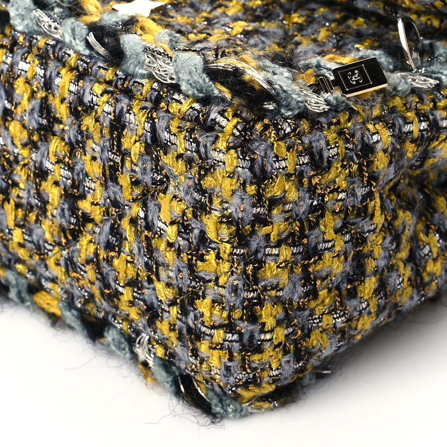 Chanel Tweed Braided Charms Small Flap Yellow Grey Black 11 of 12