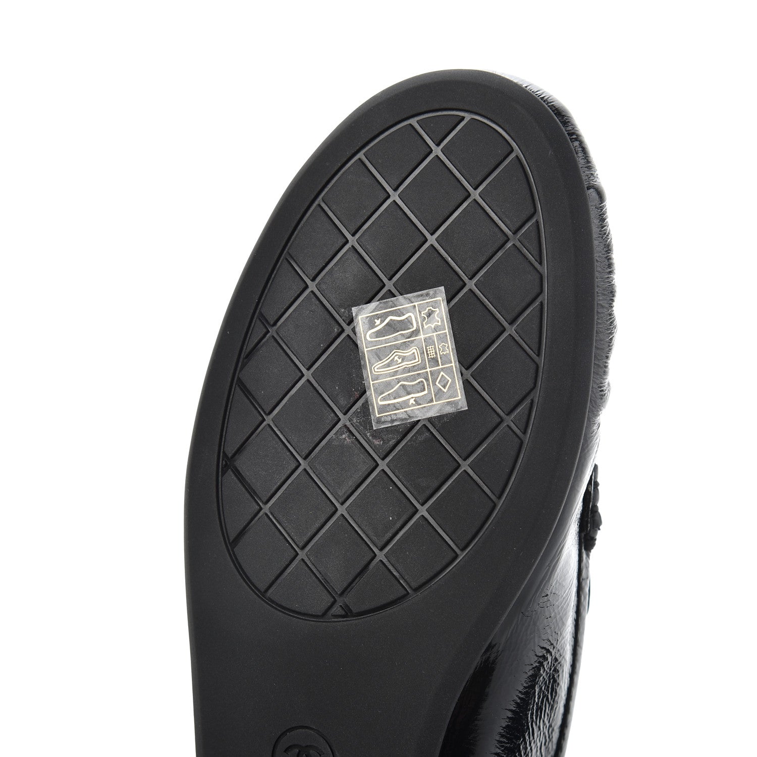 Chanel Crackled Patent Calfskin CC Mocassin Loafers 38 Black 11 of 14