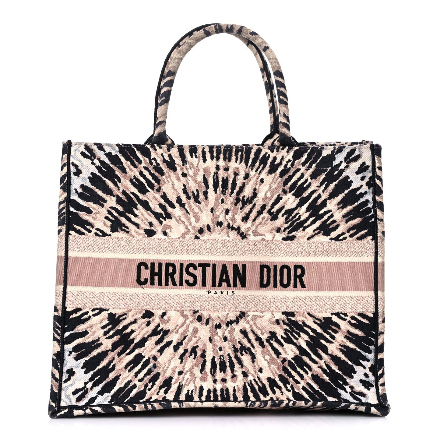 Canvas Embroidered Tie Dye Large Book Tote Multicolor