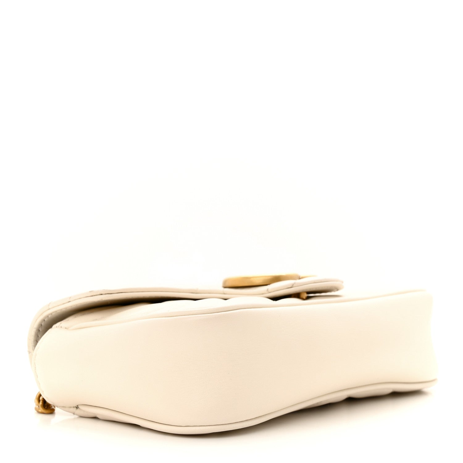 Gucci Calfskin Matelasse Super Mini GG Marmont Shoulder Bag White 4 of 14