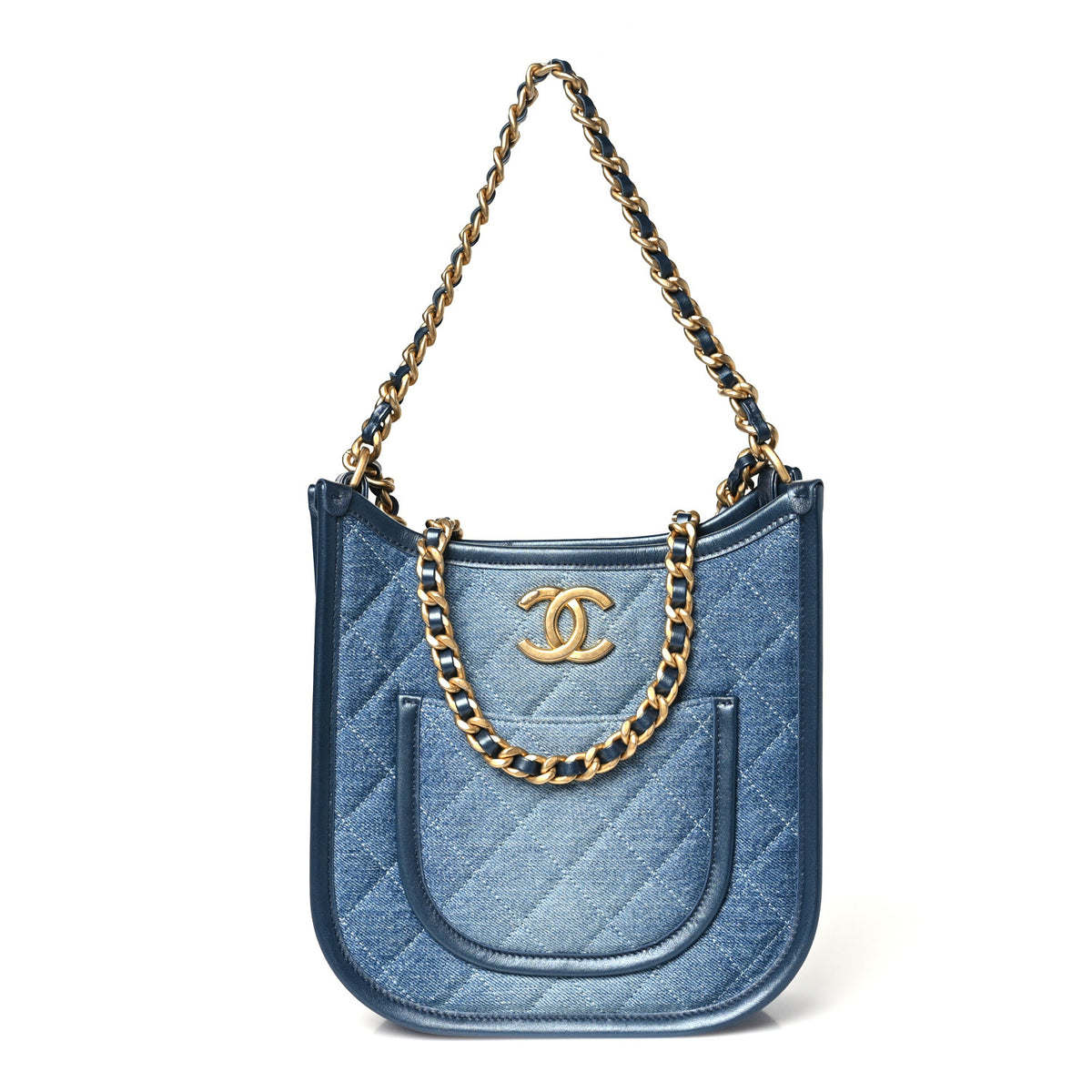 Chanel Washed Denim Quilted Small Hobo Blue 1 of 10
