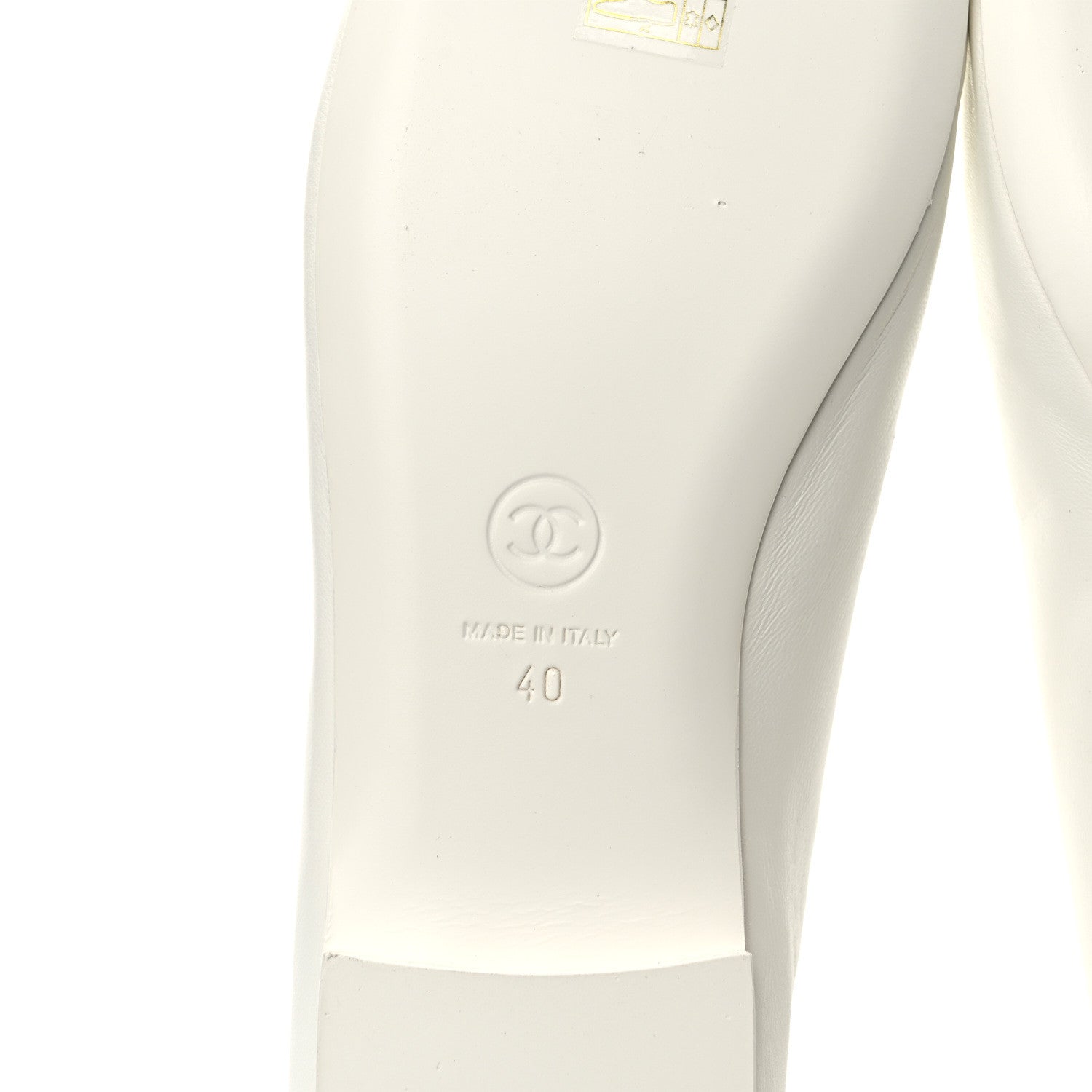 Chanel Lambskin Mary Jane Flats 40 White Black 6 of 9