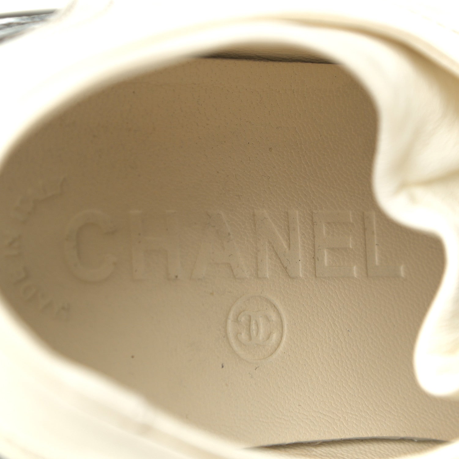 Chanel Lambskin Patent Cap Toe CC Sneakers 39 White Black 12 of 19