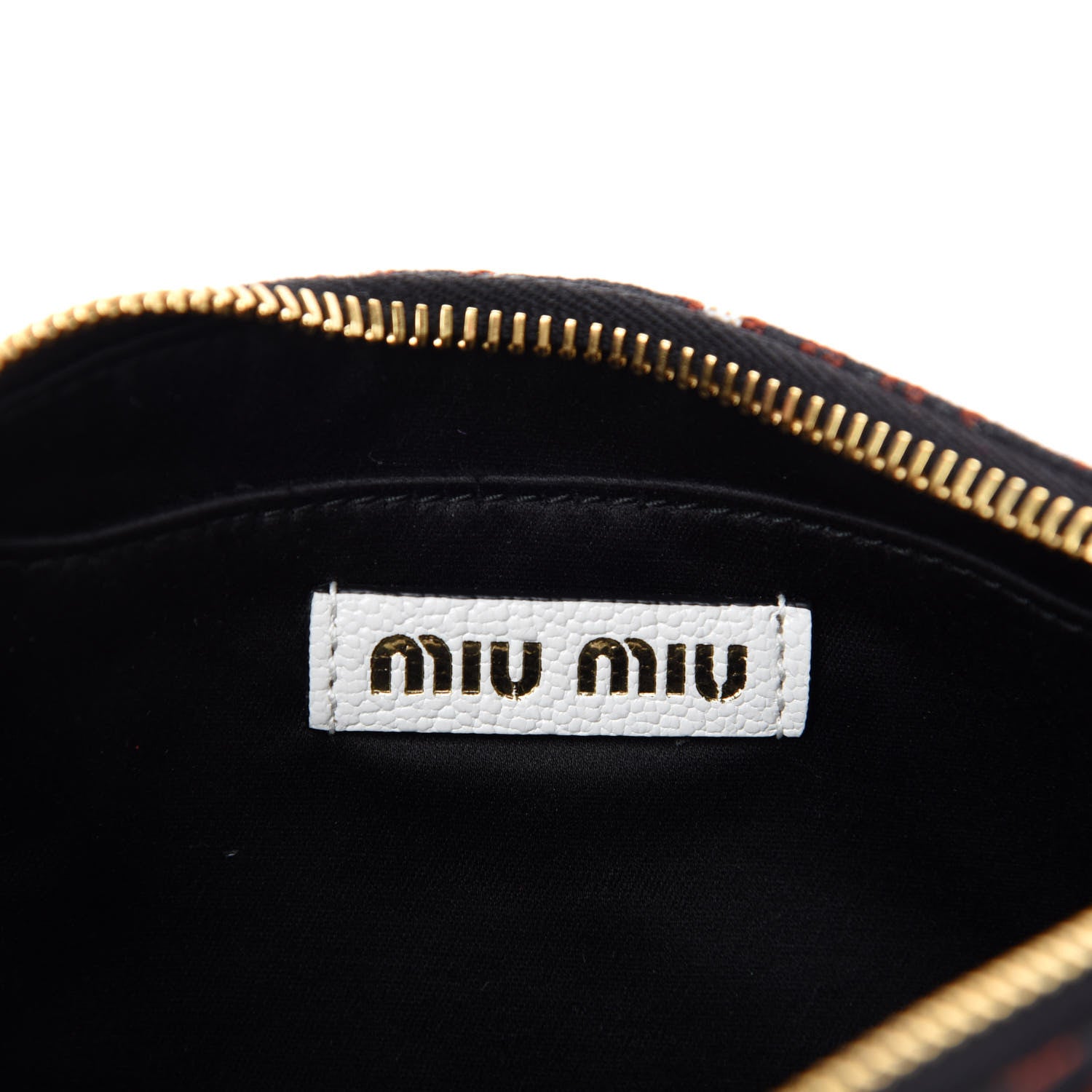 Miu Miu Jacquard Madras Logo Crossbody White 8 of 10