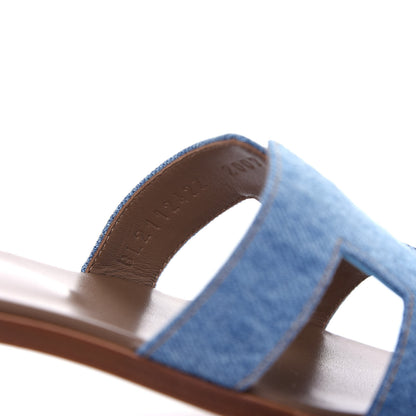 Hermes Denim Canvas Oran Sandals 36 Bleu Clair 10 of 11