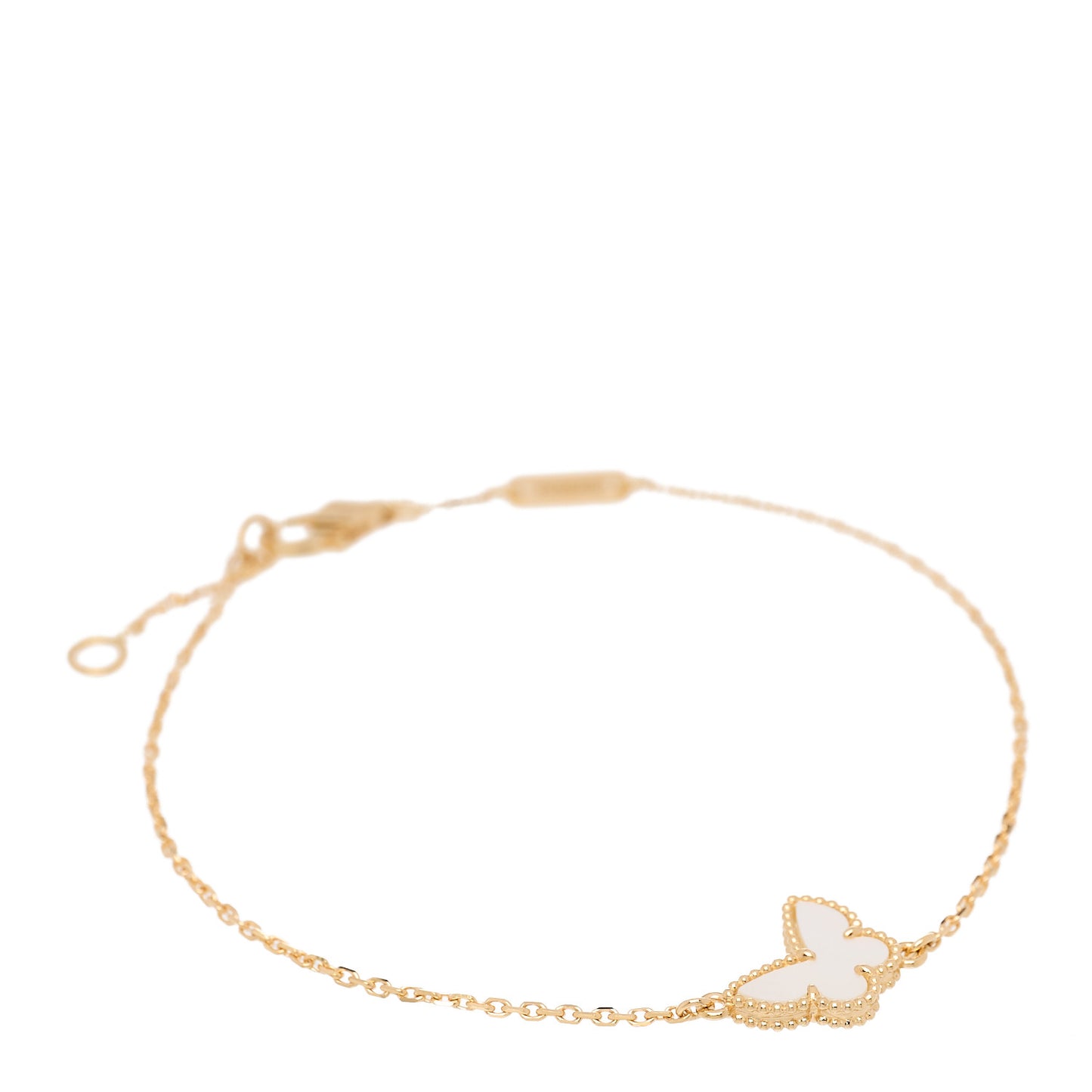 18K Yellow Gold Mother of Pearl Sweet Alhambra Butterfly Bracelet