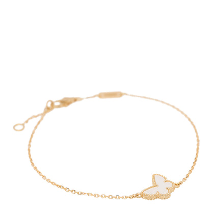 Van Cleef & Arpels 18K Yellow Gold Mother of Pearl Sweet Alhambra Butterfly Bracelet 1 of 5