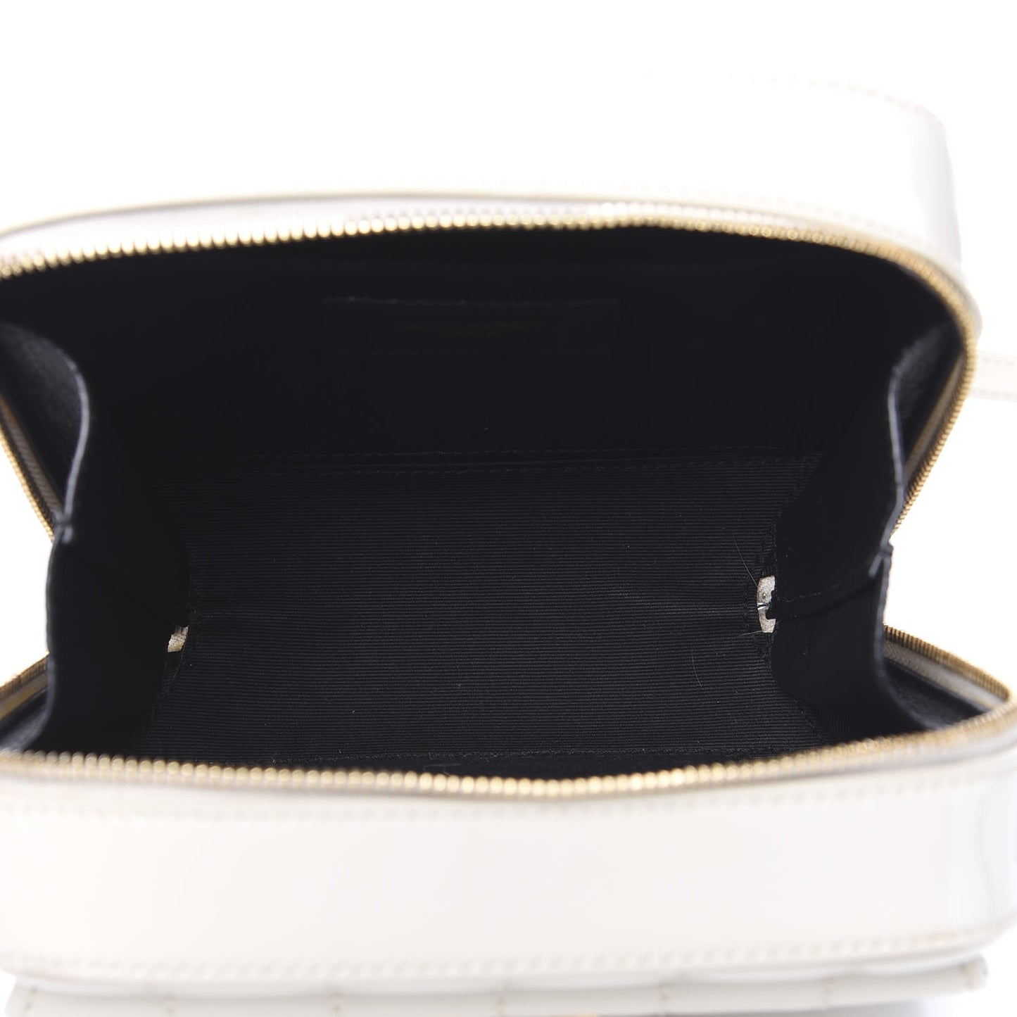 Patent Matelasse Monogram Toy Vicky Camera Bag Off White