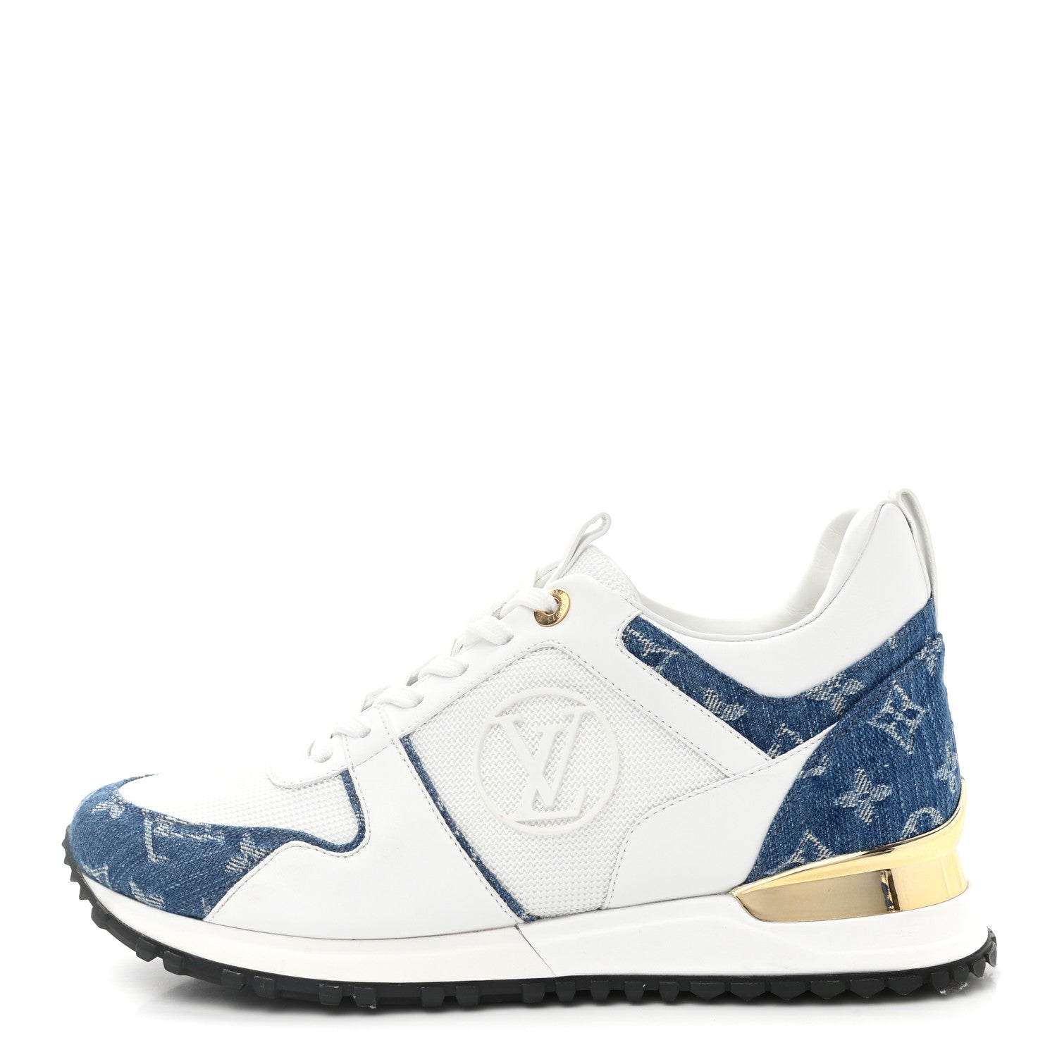 Louis Vuitton Calfskin Monogram Denim Run Away Sneakers 40 White 1 of 10